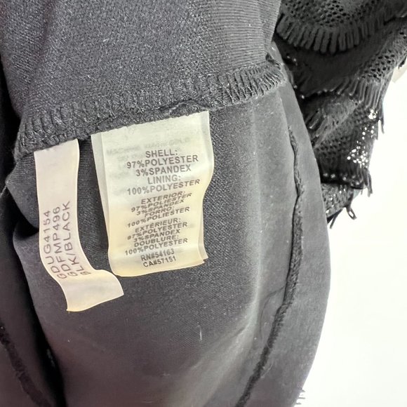 NWT Guess Black Kira Scalloped Eyelash Fringe Lace Dress LBD Size 10 NEW I991 - Picture 8 of 11